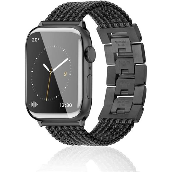 SEILETOO Metal Band Compatible with Apple Watch 38 40 42 44 mm Stainless Steel